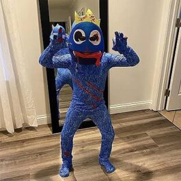 Leajap Rainbow Friends Costume, Blue Monster Wiki Cosplay Horror Game Carnival Jumpsuit Party Outfit