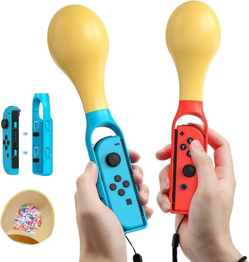 MoKo Joy Con Grip Compatible with Samba de Amigo: Party Central, Pack of 2 Lightweight Switch Handle with Hand Strap - Image 4