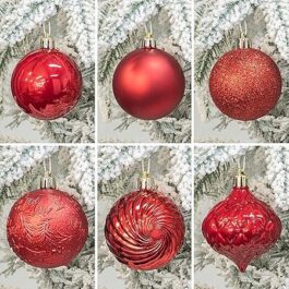 KI Store Red Christmas Balls 34pcs 2.36-Inch Christmas Tree Decoration