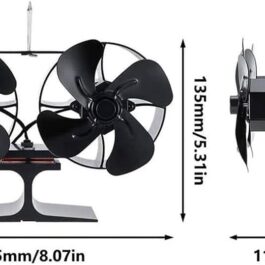 Wood Stove Fan, SDonestep 8-Blades Heat Powered Stove Fan with Magnetic Thermomete