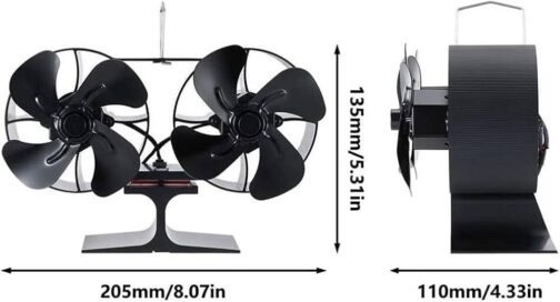 Wood Stove Fan, SDonestep 8-Blades Heat Powered Stove Fan with Magnetic Thermomete - Image 2