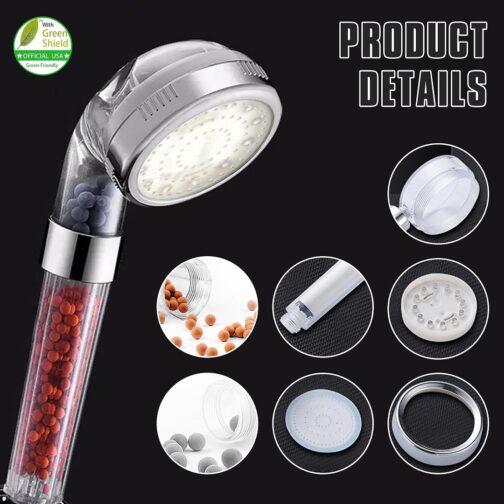 Led Shower Head, Led Shower Head Color Changing by Water Temperature, 3 Colors Shower Led Lights - Image 3