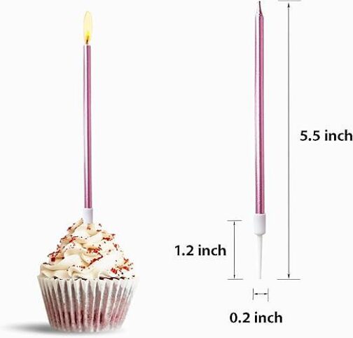 PHDCAKE Long Thin Birthday Candles - Image 3