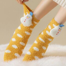 HBYDO Christmas Funny Socks,Novelty Cute Cartoon Family Sock Sets,Fuzzy Mid-Calf Socks For Parent Child Gifts