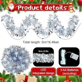 CCINEE Tinsel Wire Garland,Christmas Tinsel Ribbon