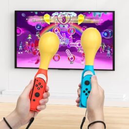 MoKo Joy Con Grip Compatible with Samba de Amigo: Party Central, Pack of 2 Lightweight Switch Handle with Hand Strap