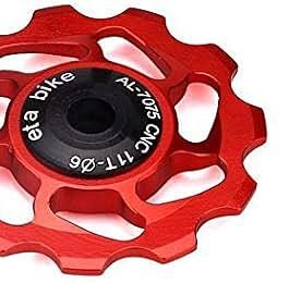 LPDD 11T for MTB Bicycle Rear Derailleur Jockey Wheel Ceramic Bearing Pulley (Color : Red)