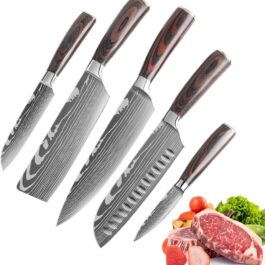 Knife Set,3.5-8 Inch Set Boxed Knives,Premium German Stainless Steel Kitchen Knife,5 Pieces Knife Set