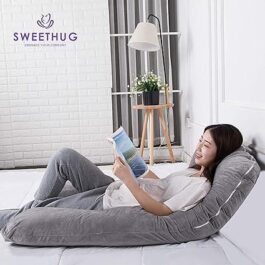 SWEETHUG Pregnancy Pillows U Shaped Maternity Pillow with Zippered Washable Velvet Cover