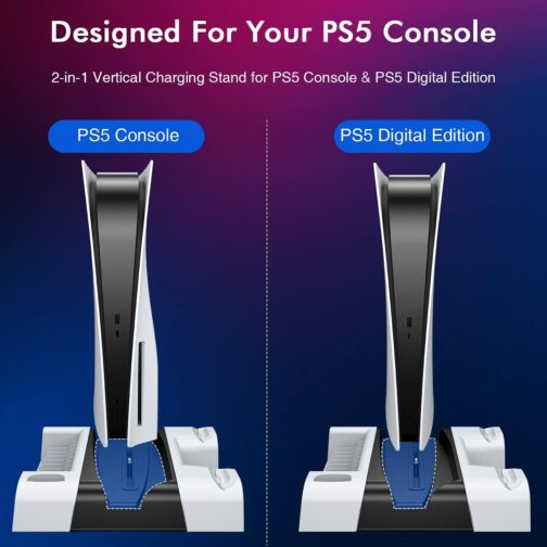 ECCHTPOOWER PS5 Cooling Fan and Charging Station - Image 2