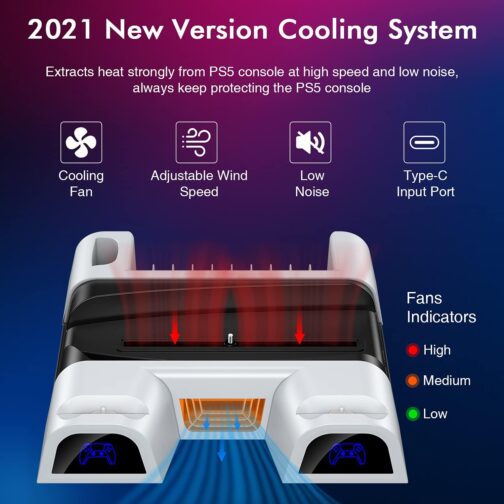 ECCHTPOOWER PS5 Cooling Fan and Charging Station - Image 7