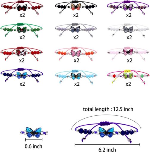 12 Pack Butterfly Bracelets - Image 3