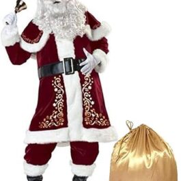 Niction Men’s Santa Costume Christmas 12pcs