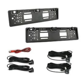 European License Plate Frame with Camera & 2 Parking Sensors – Rear View Parking Assist