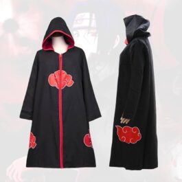 Venzina Hooded Akatsuki Cloak Itachi Uchiha Anime Cosplay Costume for Men Women