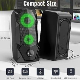 SPKPAL Computer Speakers – RGB Gaming Speakers