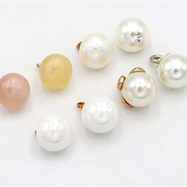 10Pcs Metal Mini Buttons Ball Pearl