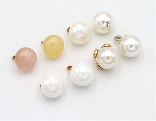 10Pcs Metal Mini Buttons Ball Pearl - Image 2