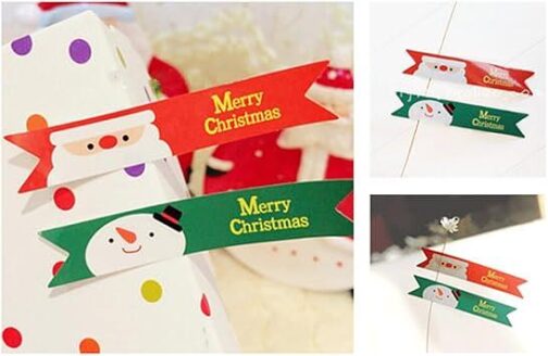 9 Sheets 2.75 * 0.47" Snowman Merry Christmas Adhesive Label Badge - Image 3