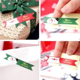 9 Sheets 2.75 * 0.47″ Snowman Merry Christmas Adhesive Label Badge