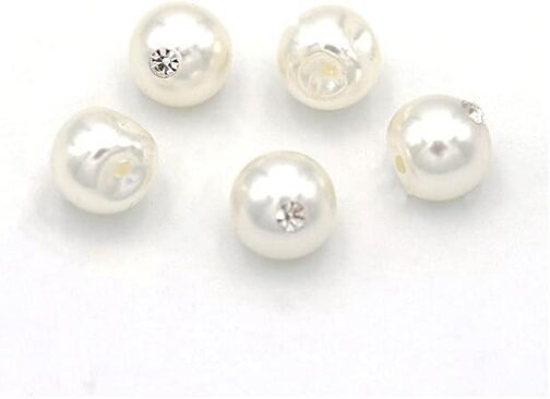 10Pcs Metal Mini Buttons Ball Pearl