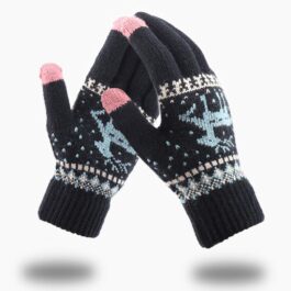 Women’s Winter Touch Screen Gloves Christmas Printed