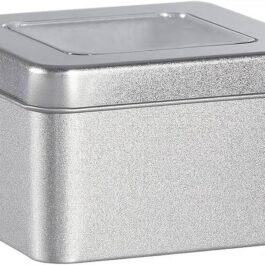 Empty Clear Can- Tin Silver Storage Box