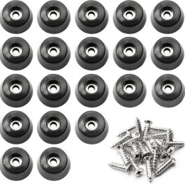 1.25″ Large Hard Rubber Bumper Feet with Stainless Washer and Screws