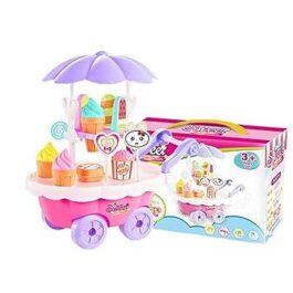 Qbic 28PCS Set Kids Children Girls Ice Cream Cart Toy