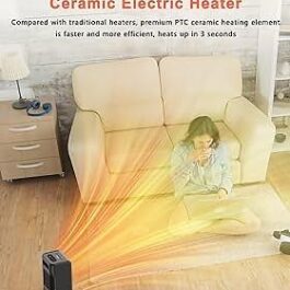 TriPole Space Heater Portable Electric Heater with Thermostat