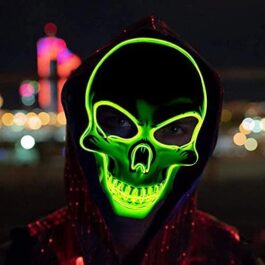 JAGMAG Halloween Skeleton LED Mask – color Green