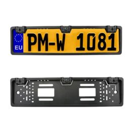 European License Plate Frame with Camera & 2 Parking Sensors – Rear View Parking Assist