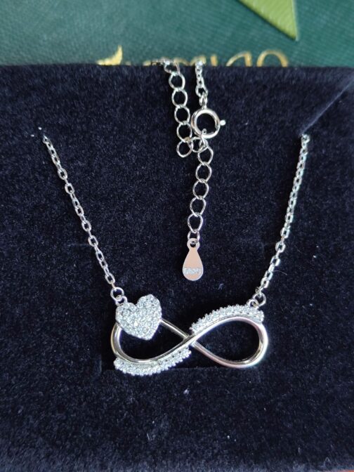 925 Sterling Silver Infinity Heart Necklace