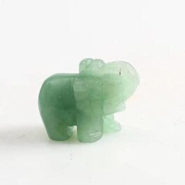 Natural Hand Carving Crystal Animal Green Elephant