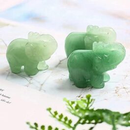 Natural Hand Carving Crystal Animal Green Elephant