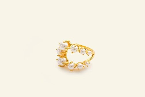 Kenivira 18K Gold Plated Pearl Ring