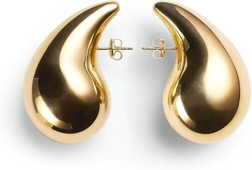 Teardrop Earring Oversized Chunky Gold - Image 5