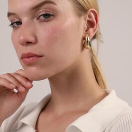 Teardrop Earring Oversized Chunky Gold