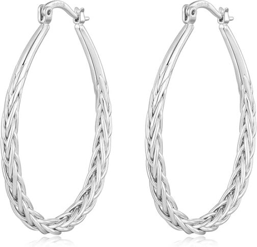 PABBEU Silver Hoop Earrings - Image 5