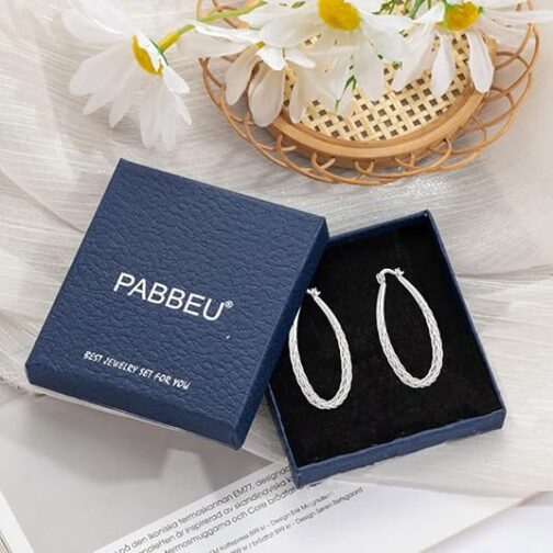 PABBEU Silver Hoop Earrings - Image 3