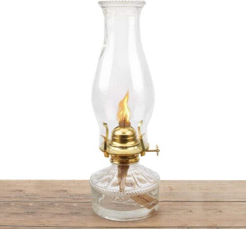 Oil Lamp for Indoor Use Vintage Glass