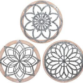 Pack of 3 Rustic Wall Decoration Round Farm