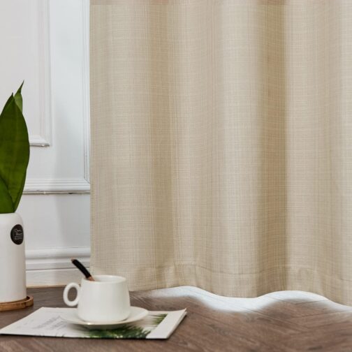 Faux Linen Curtains Cream Light