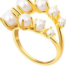 Kenivira 18K Gold Plated Pearl Ring