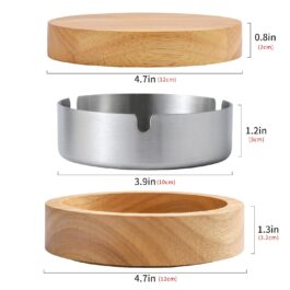 Wooden Ashtray with Lid for Smokers