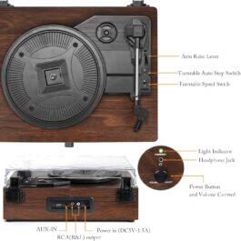 Vinyl Record Player Wireless Turntable