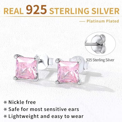 Women's Stud Earrings - 925 Sterling Silver - Image 4