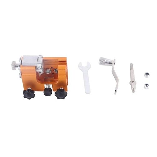 Chainsaw Sharpener,Chainsaw Chain Grinding Mould,Hand Curved Chain Sharpener Aluminum Alloy Portable Chainsaw Grinding Tool,Grinding Stones - Image 5