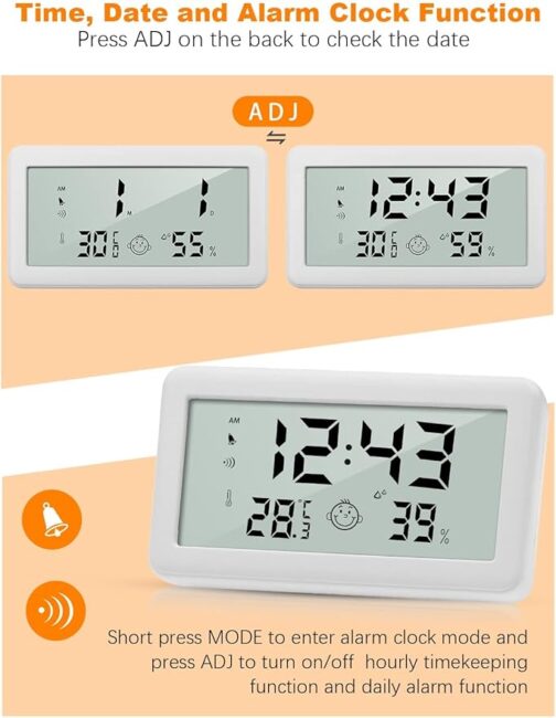 Multifunction Thermometer Hygrometer Clock - Image 4