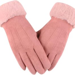 Women Warm Suede Gloves